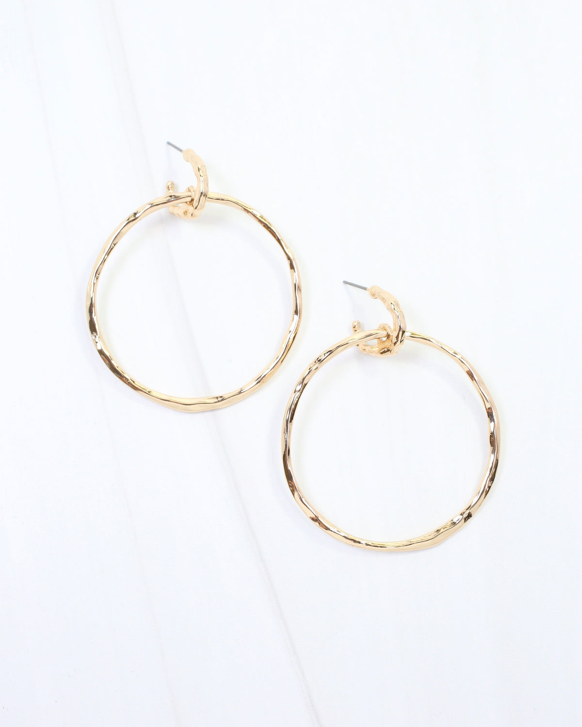 Lydia Hammered Hoop Earring Gold