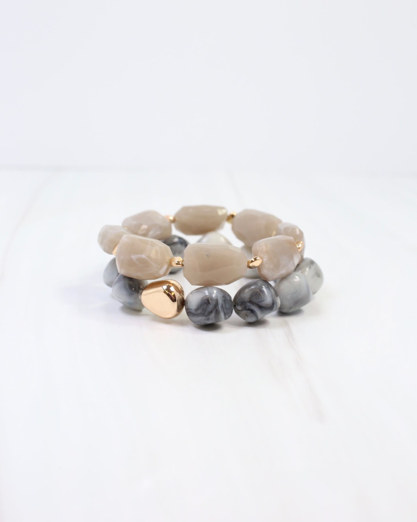 Ginger Stone Stretch Bracelet Grey
