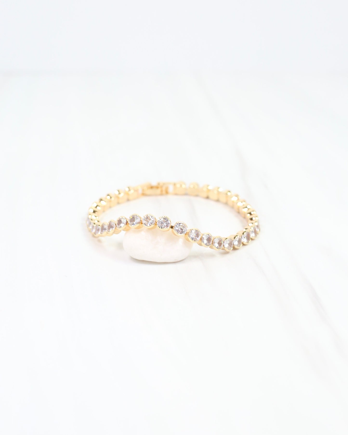 Pinsky CZ Tennis Bracelet Gold