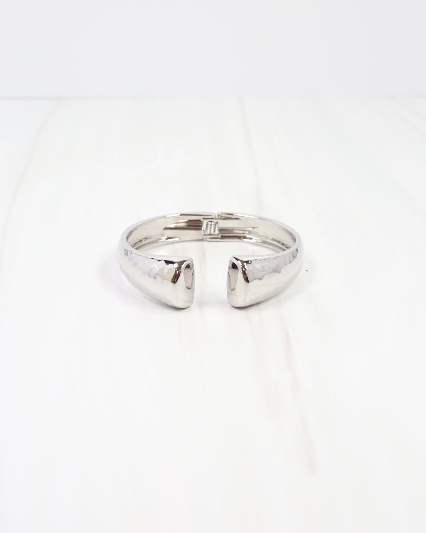 Corning Hammered Open Cuff Bracelet Silver