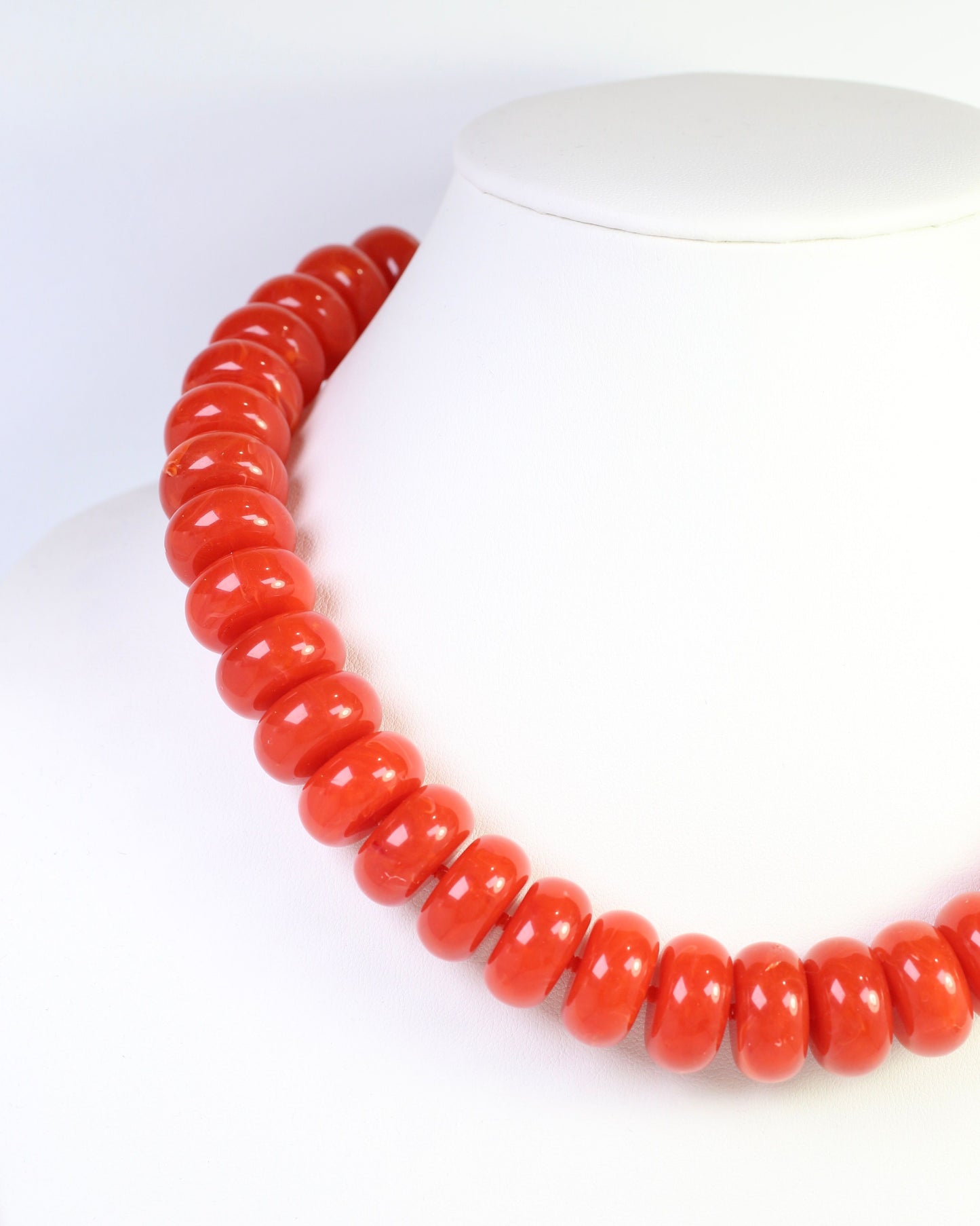 Pipestone Marble Beaded Necklace Orange