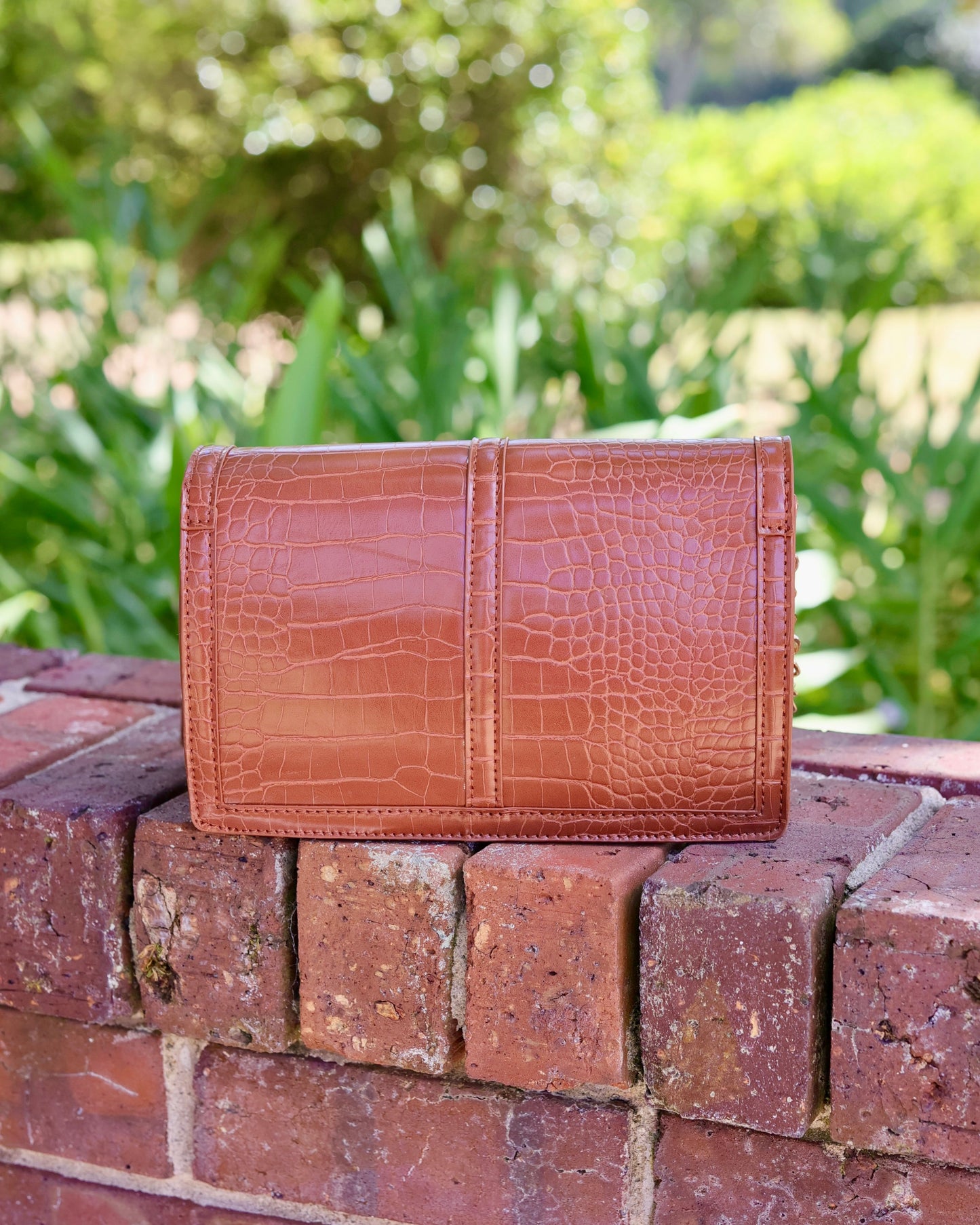 Cecilia Circle Logo Handbag Saddle EC