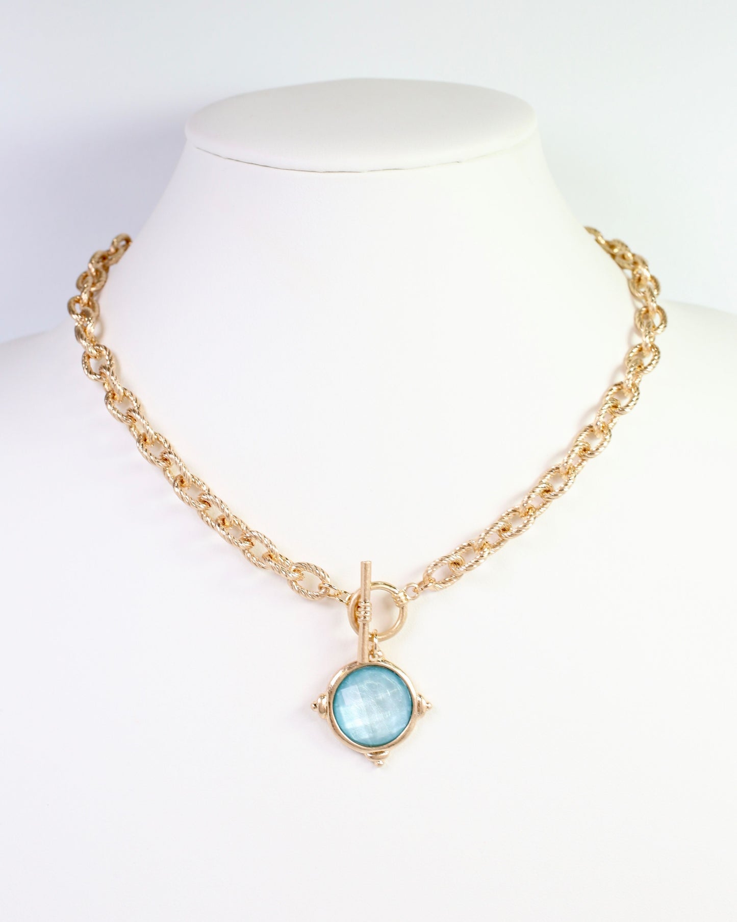 Rochester Faceted Link Necklace Turquoise