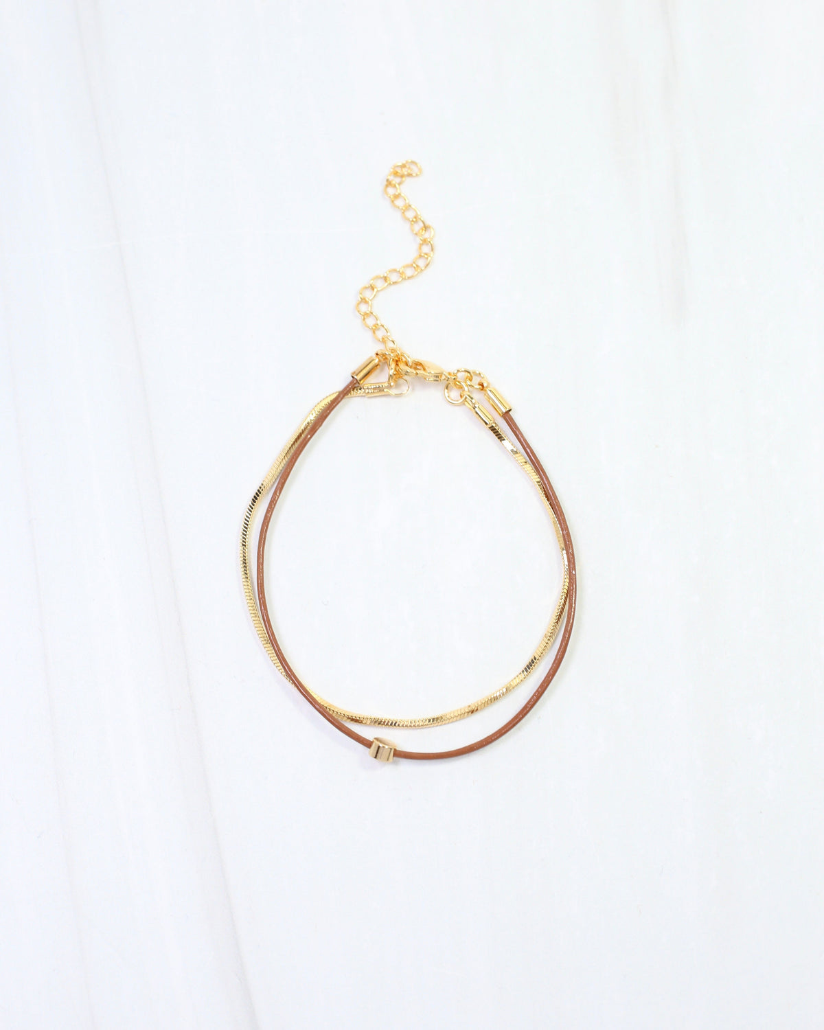 Paula Cord and Chain Bracelet Brown