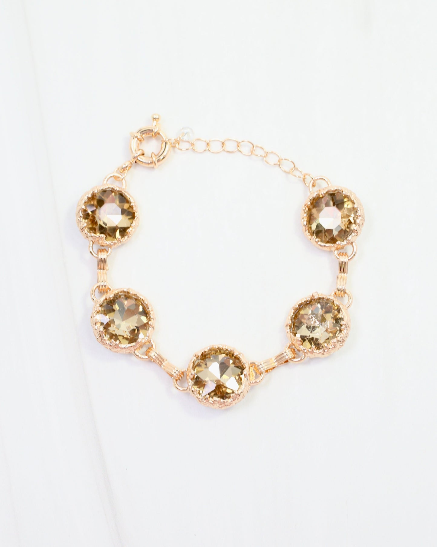 Leah Crystal Link Bracelet Topaz