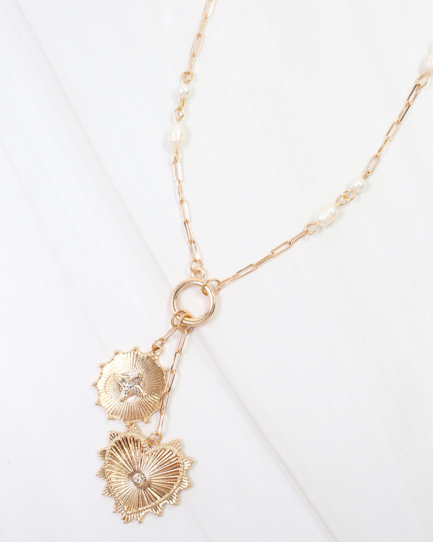 Harmon Heart Charm Necklace Gold