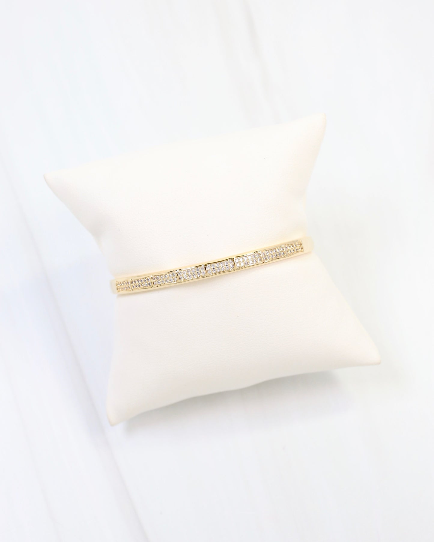 Ocean Springs CZ Hinge Bracelet Gold