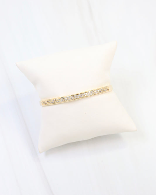 Ocean Springs CZ Hinge Bracelet Gold