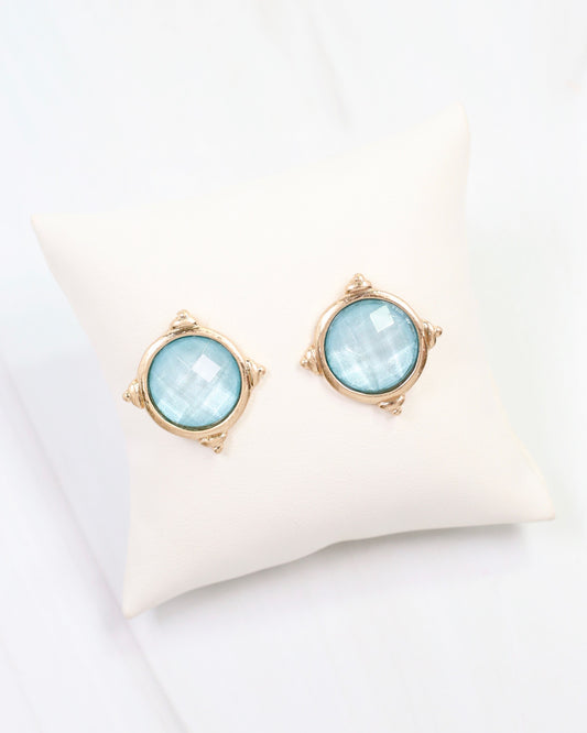 Rochester Faceted Stud Earring Turquoise
