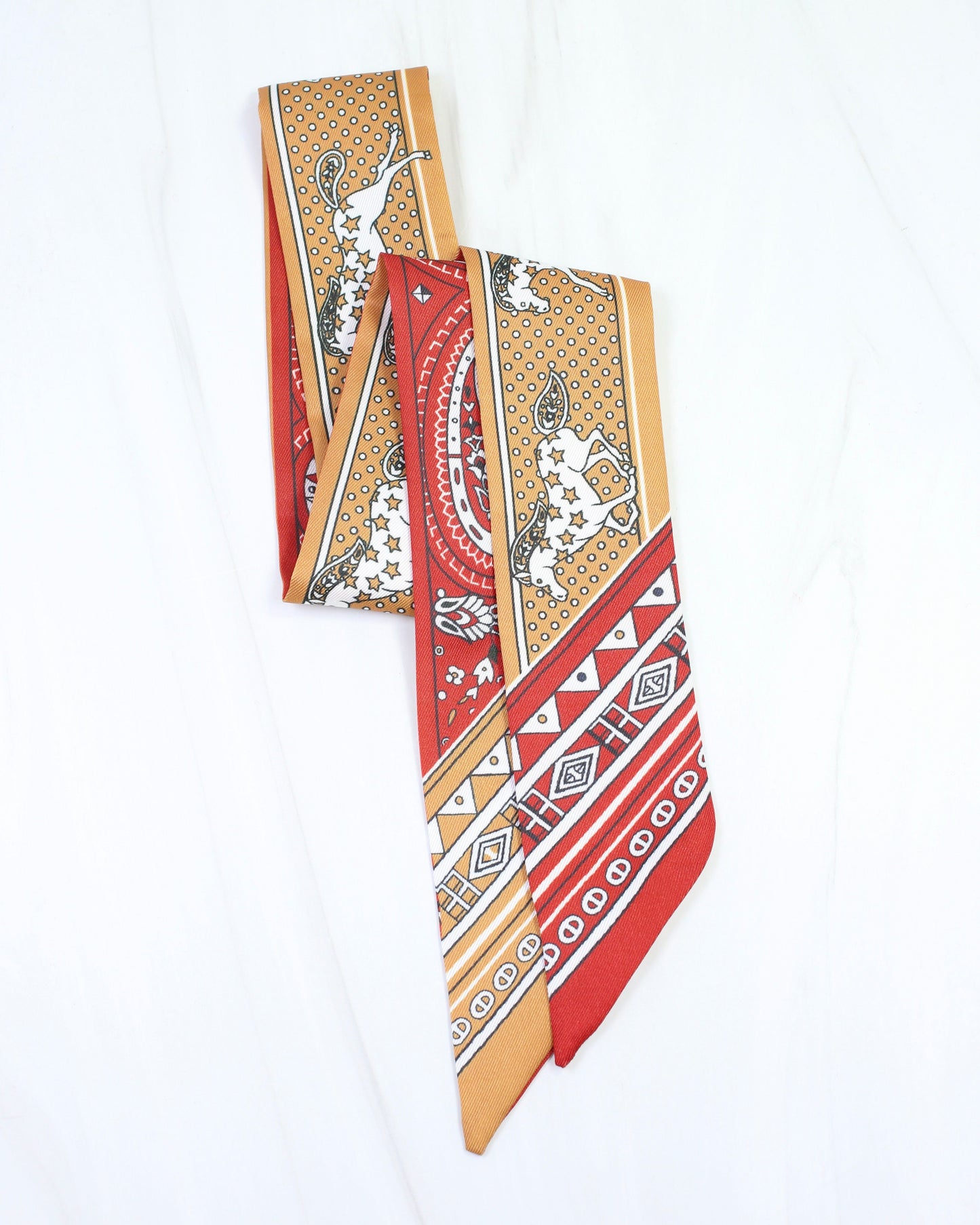 Paisley Western Print Scarf Red