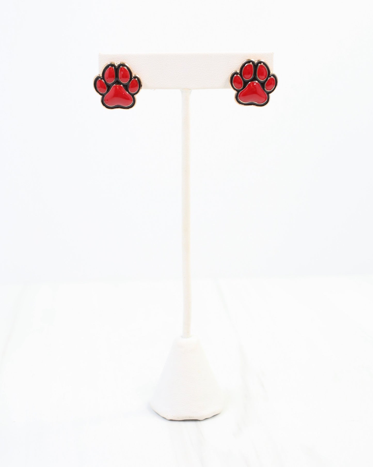 Go For It Paw Earring Red Black