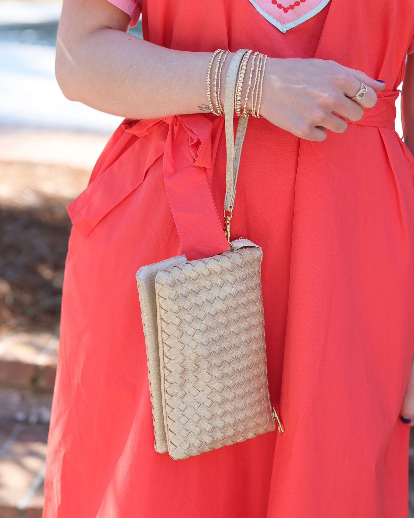 Liz Crossbody Bag Woven Champagne