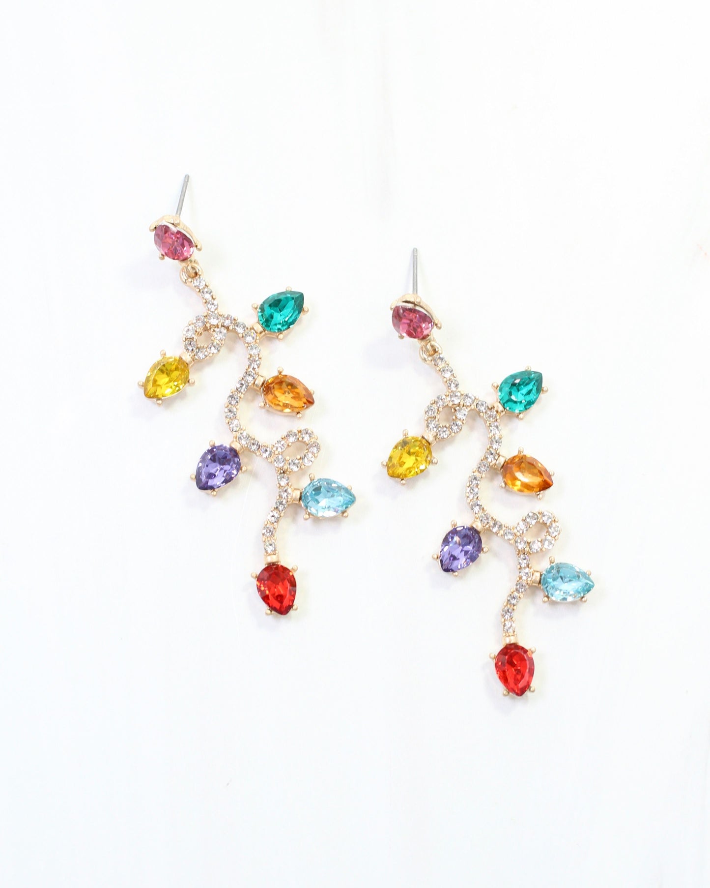 Christmas CZ Lights Earring Multi