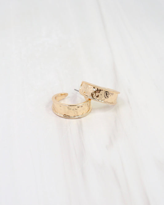 Cushing Hammered Hoop Earring Gold
