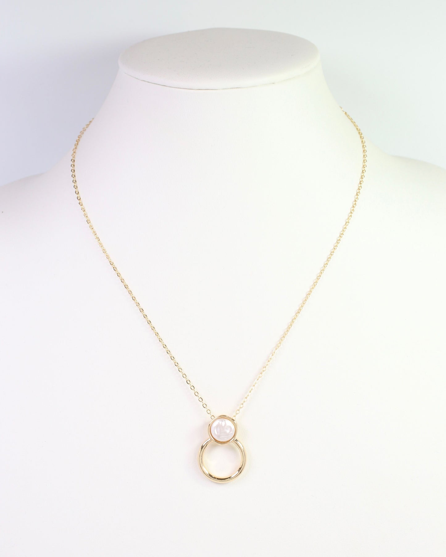 Goldfield Pearl Ring Pendant Necklace Gold