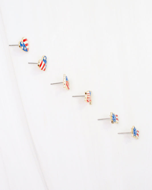 Patriot Stud Earring Set WR Gold