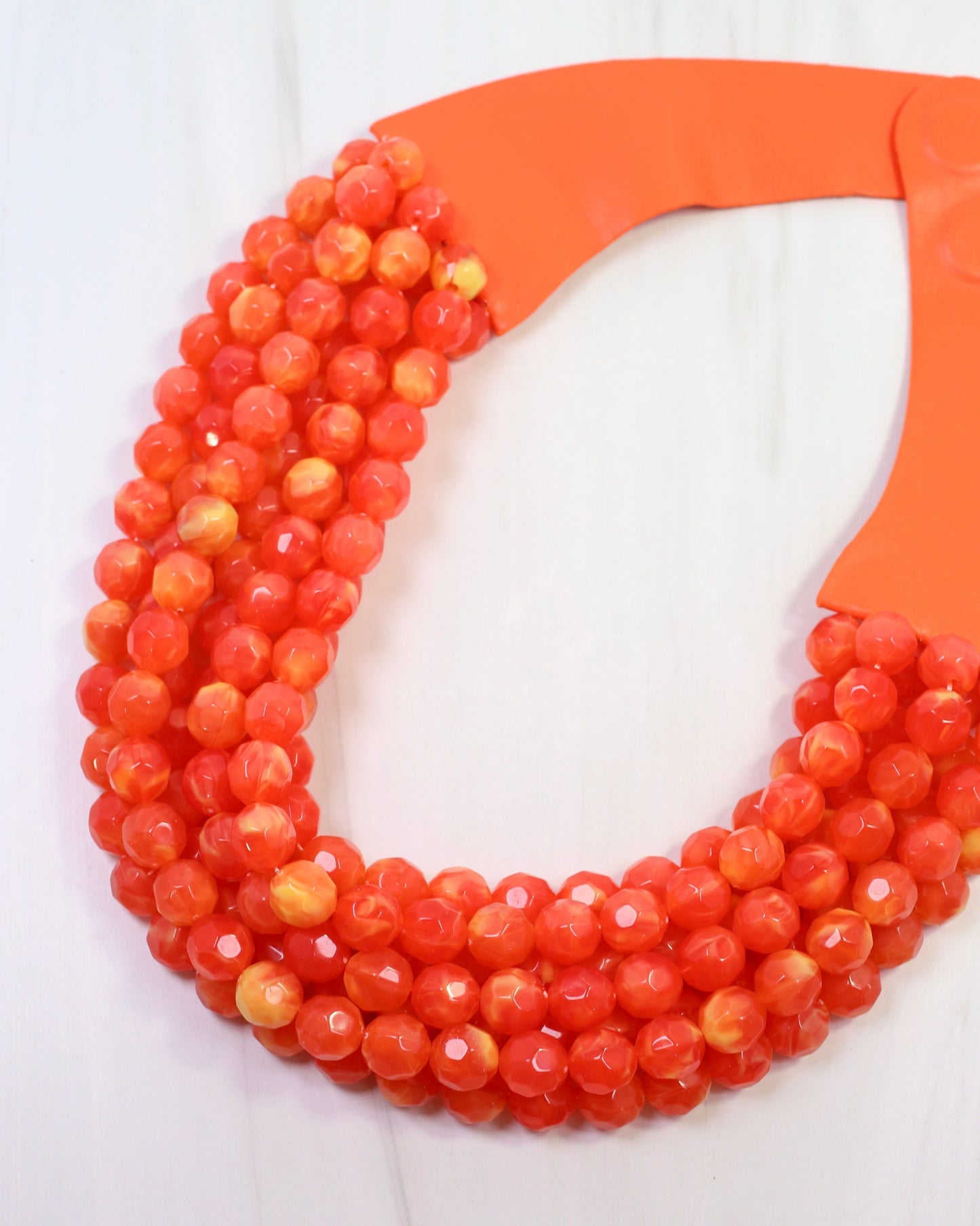 Cadence Multi Layered Beaded Necklace Orange