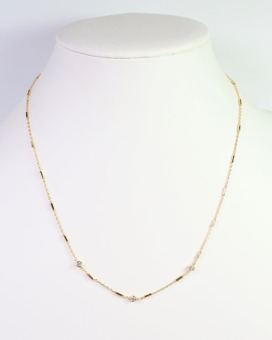 Sidney Round CZ Necklace WR Gold