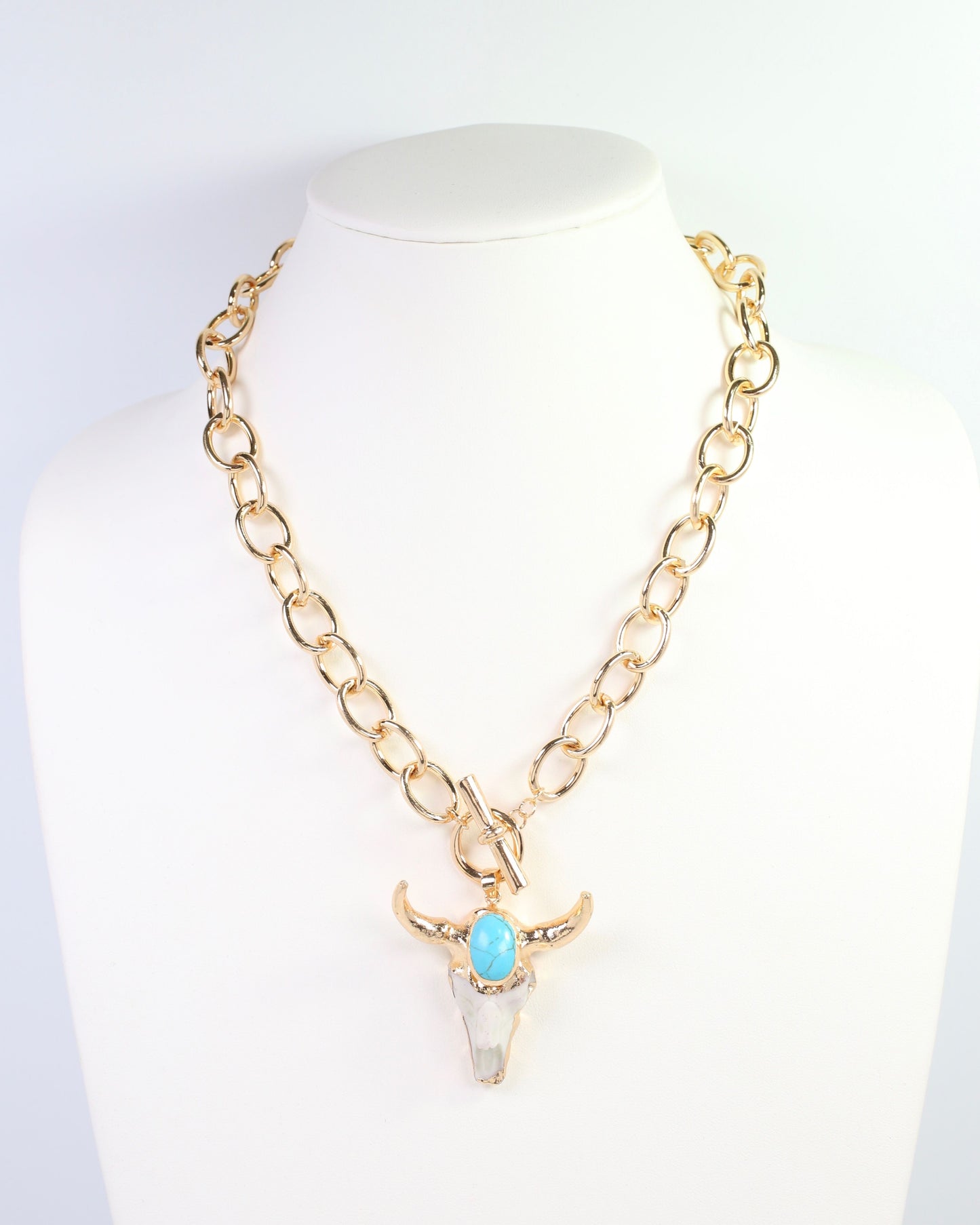 Tombstone Bull Necklace Gold