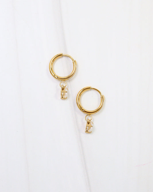 Lenox CZ Heart Huggie Earring Gold