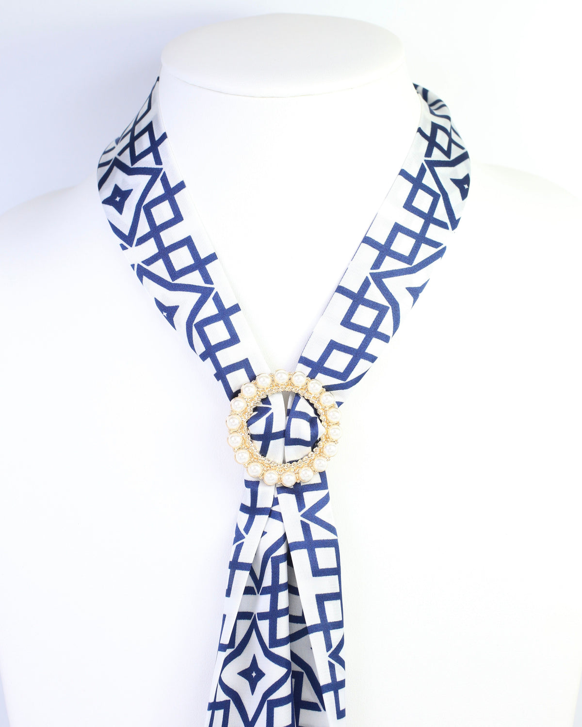 Rubi Pearl Lined Circle Scarf Slide Gold
