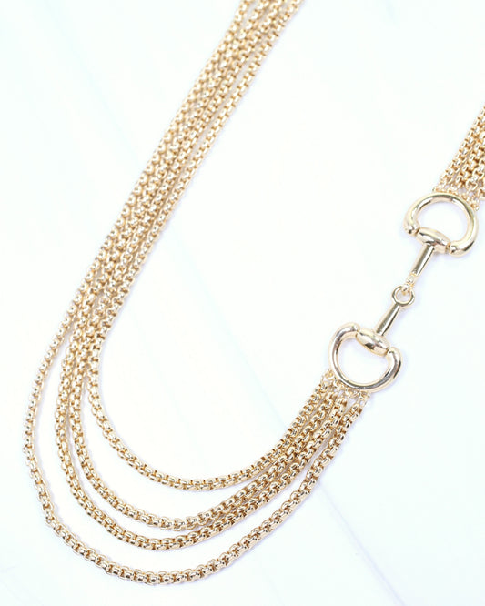 Alana Horsebit Layered Necklace Gold
