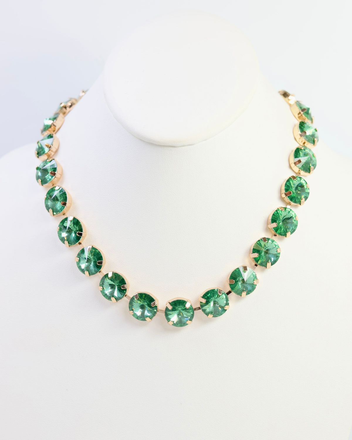 Harper Large Rhinestone Necklace Green