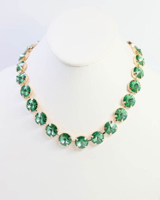 Harper Large Rhinestone Necklace Green