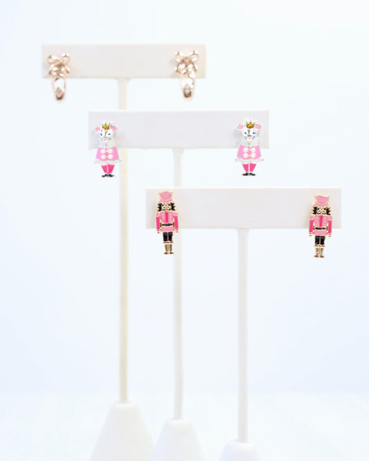 Nutcracker Ballet Earring Set Pink