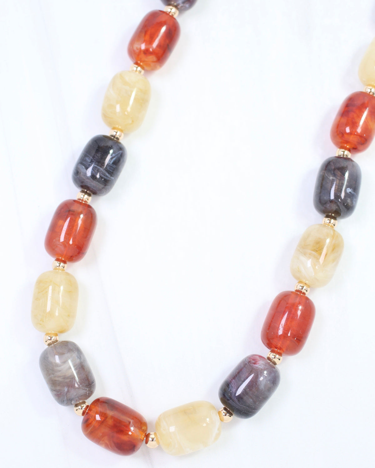 Penelope Beaded Necklace Brown Multi