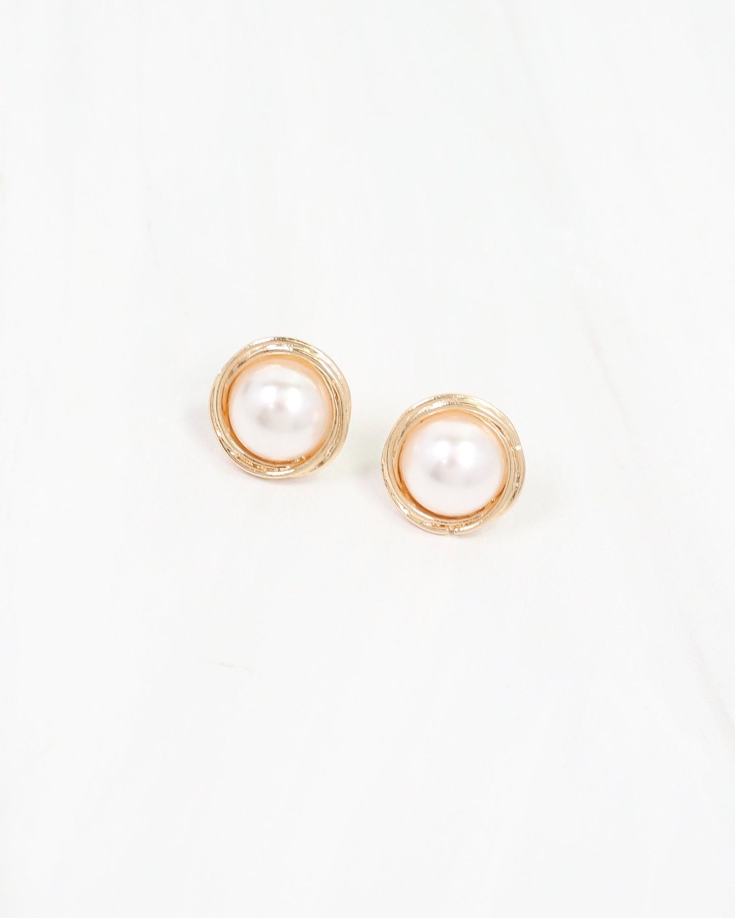 Calabria Pearl Stud Earring Cream