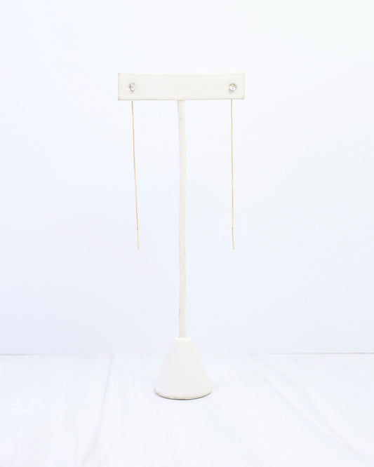 Emani CZ Dangle Thread Earring WR Gold
