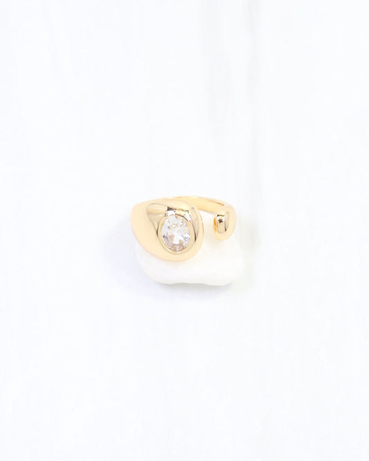 Maira CZ Tear Drop Ring WR Gold