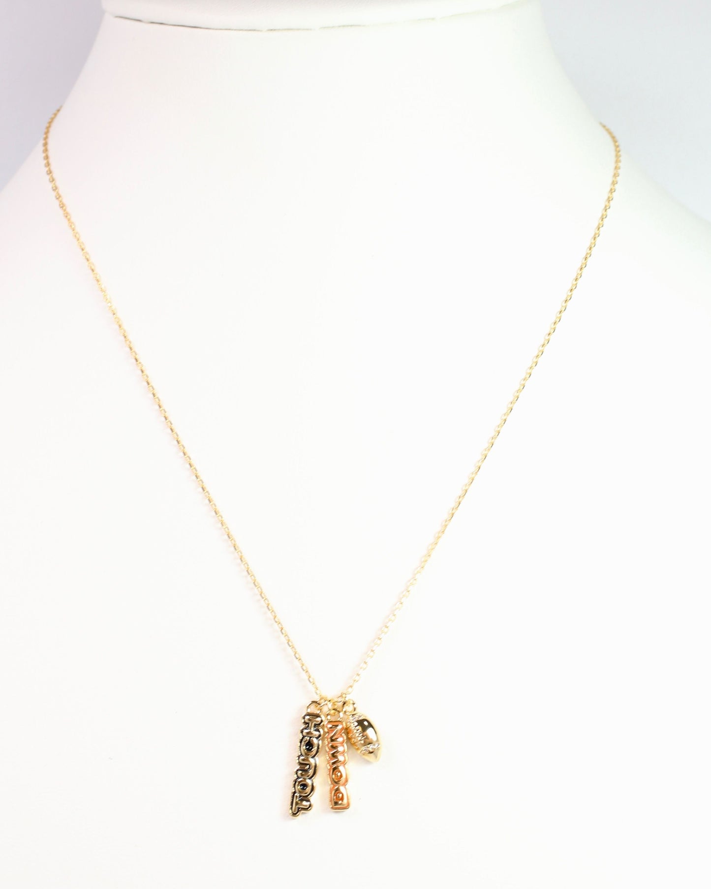 Enamel Touch Down Necklace Navy Orange