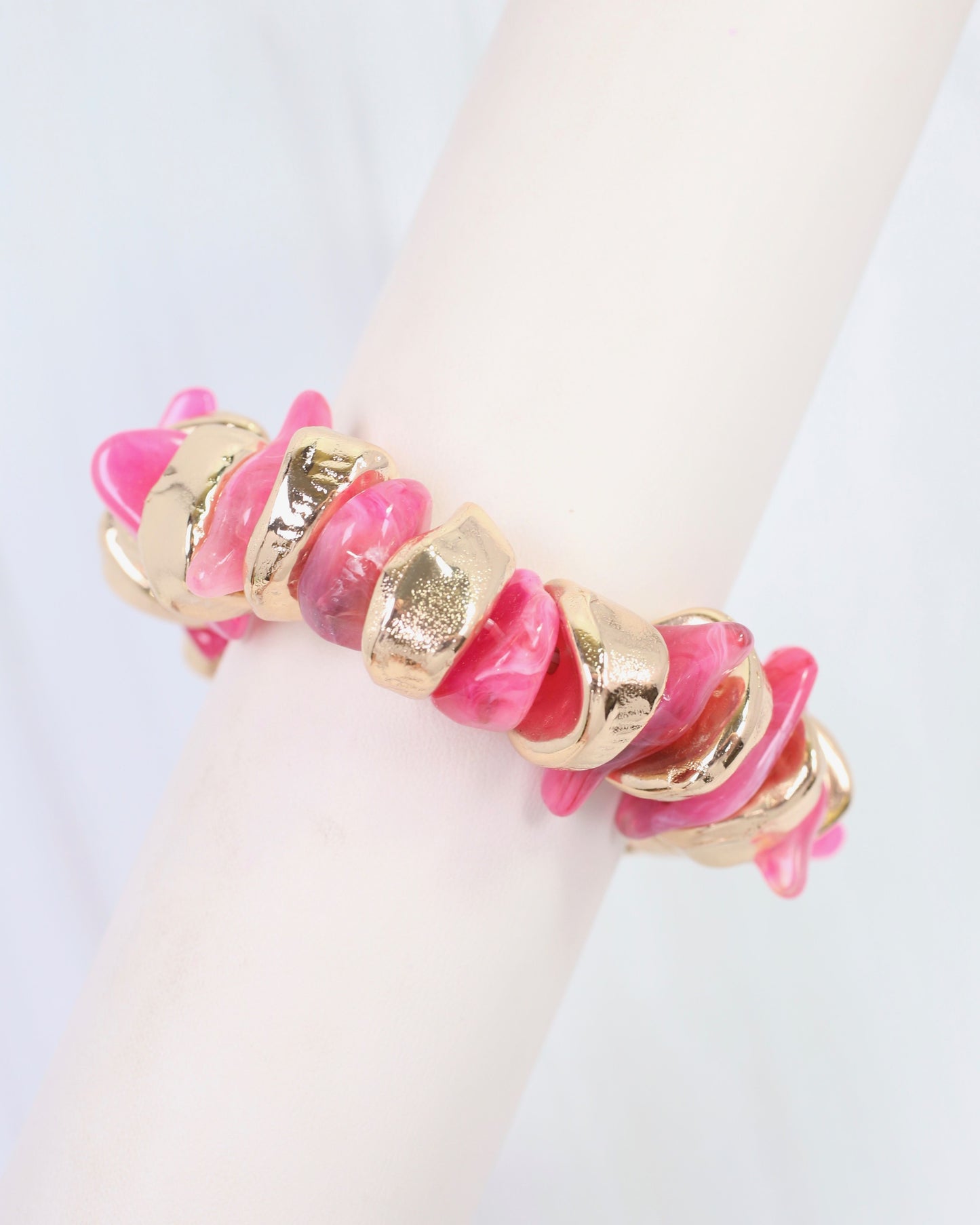 Aelia Beaded Stretch Bracelet Pink