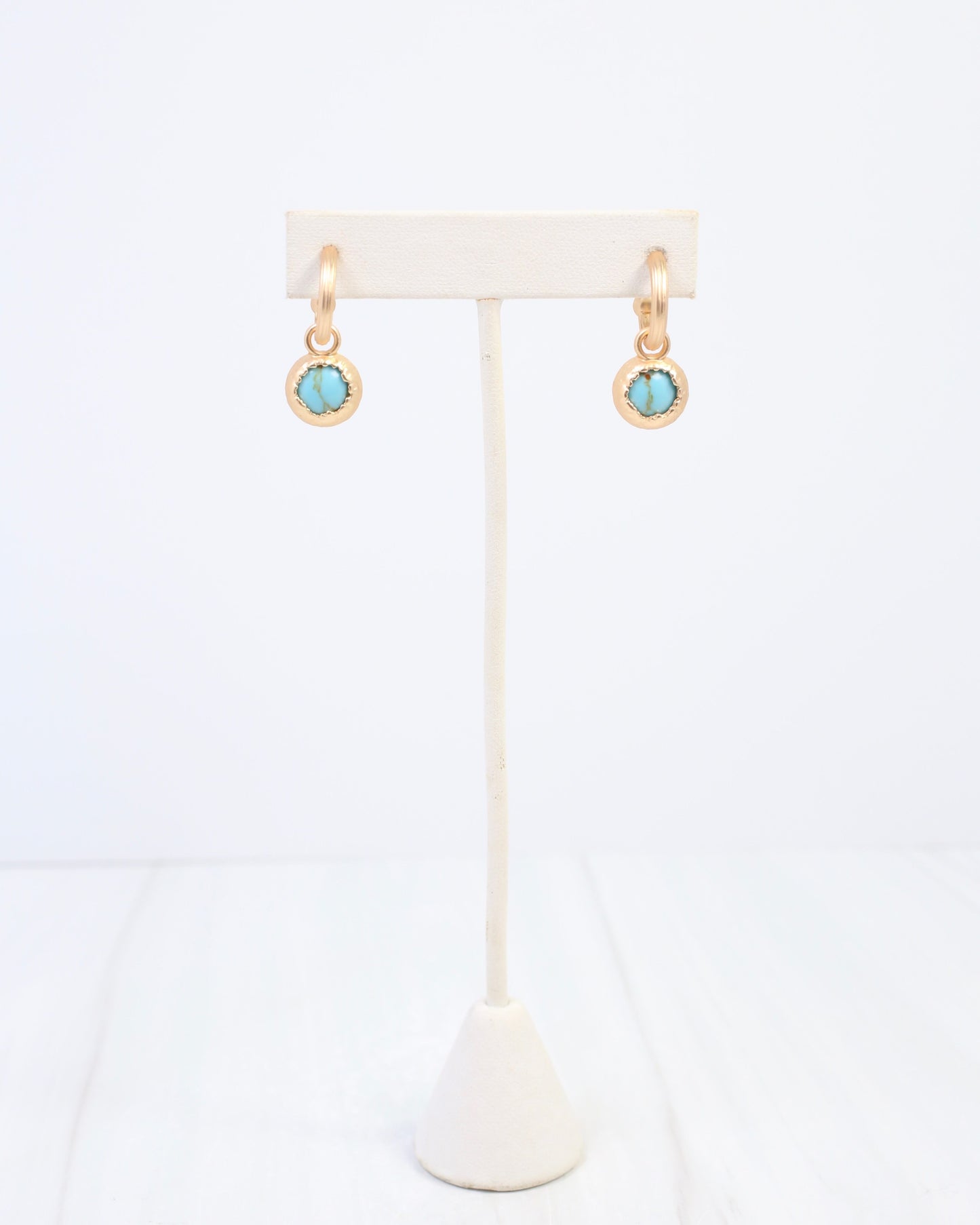Alma Matte Gold Dangle Earring Turquoise