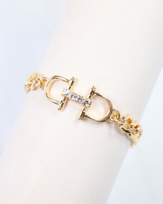 Olivia Double Horsebit Bracelet Gold