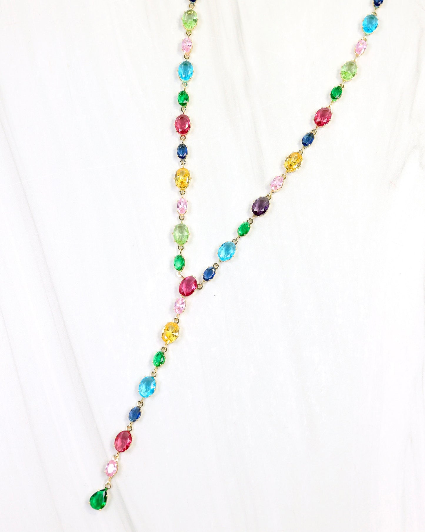 St Regis Crystal Y Necklace WP Multi