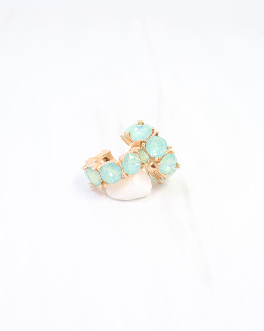Roxanne Rhinestone Hoop Earring Mint Opal