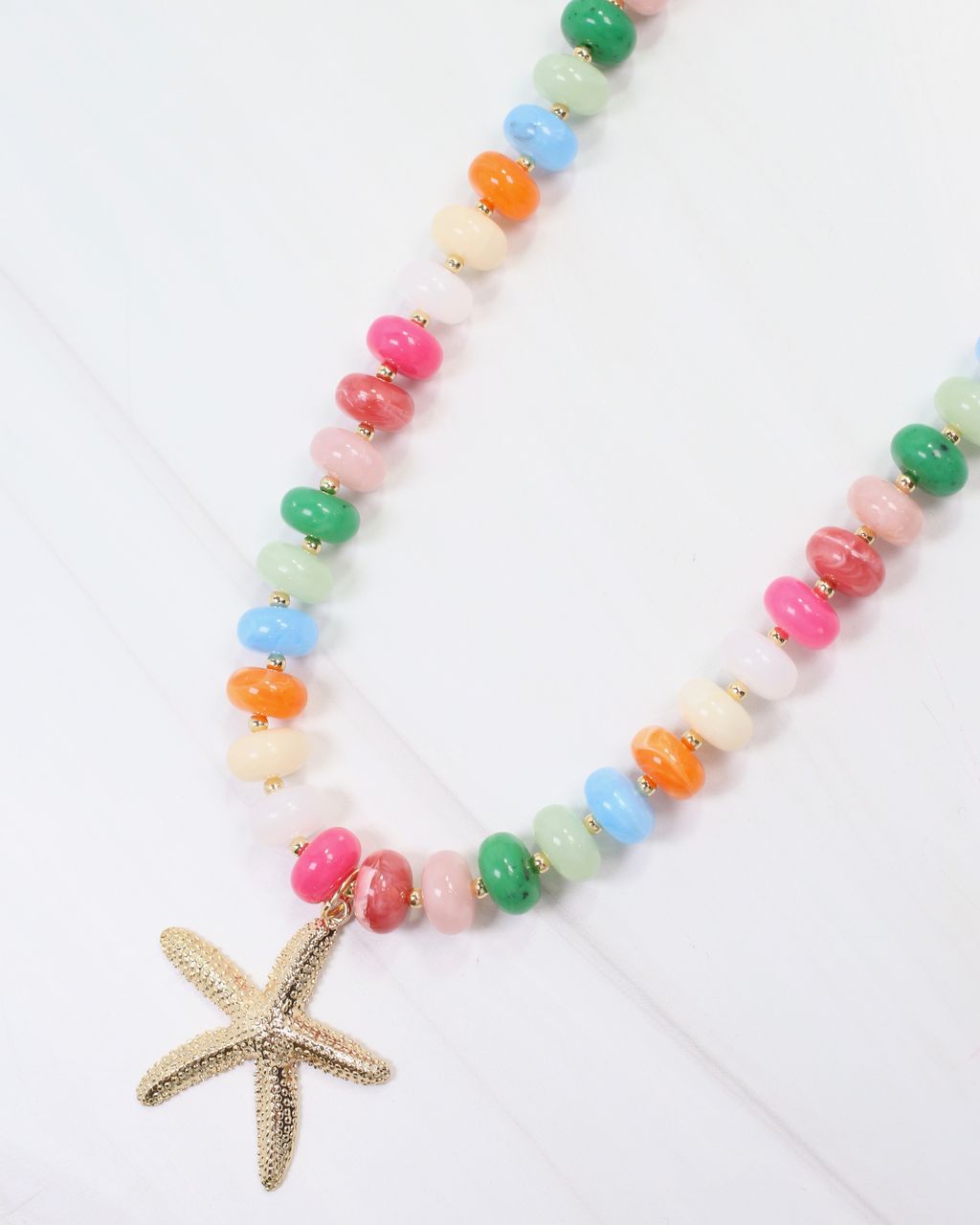 Eastport Beaded Starfish Necklace Multi
