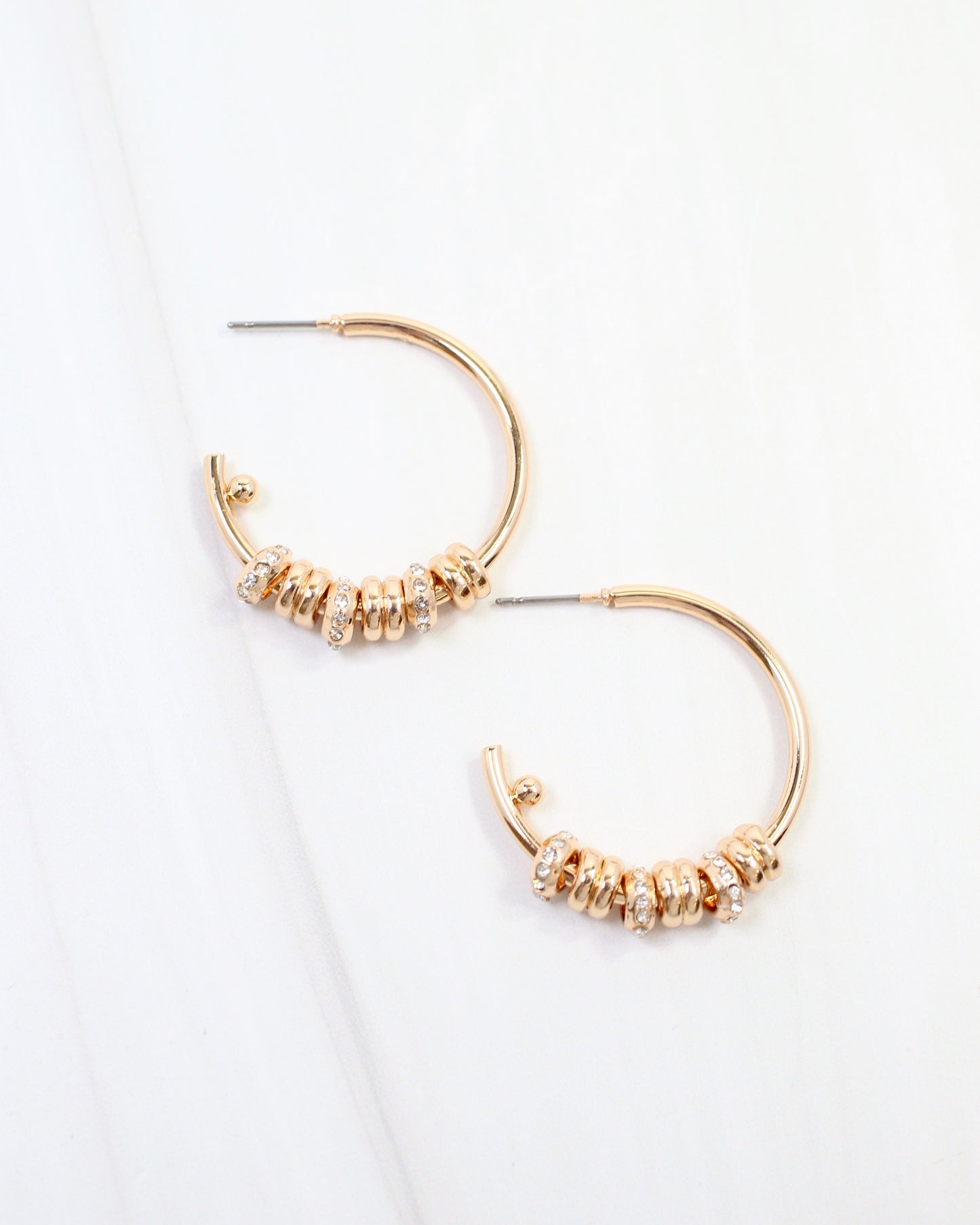 Dearborn Embellished Hoop Earring Gold