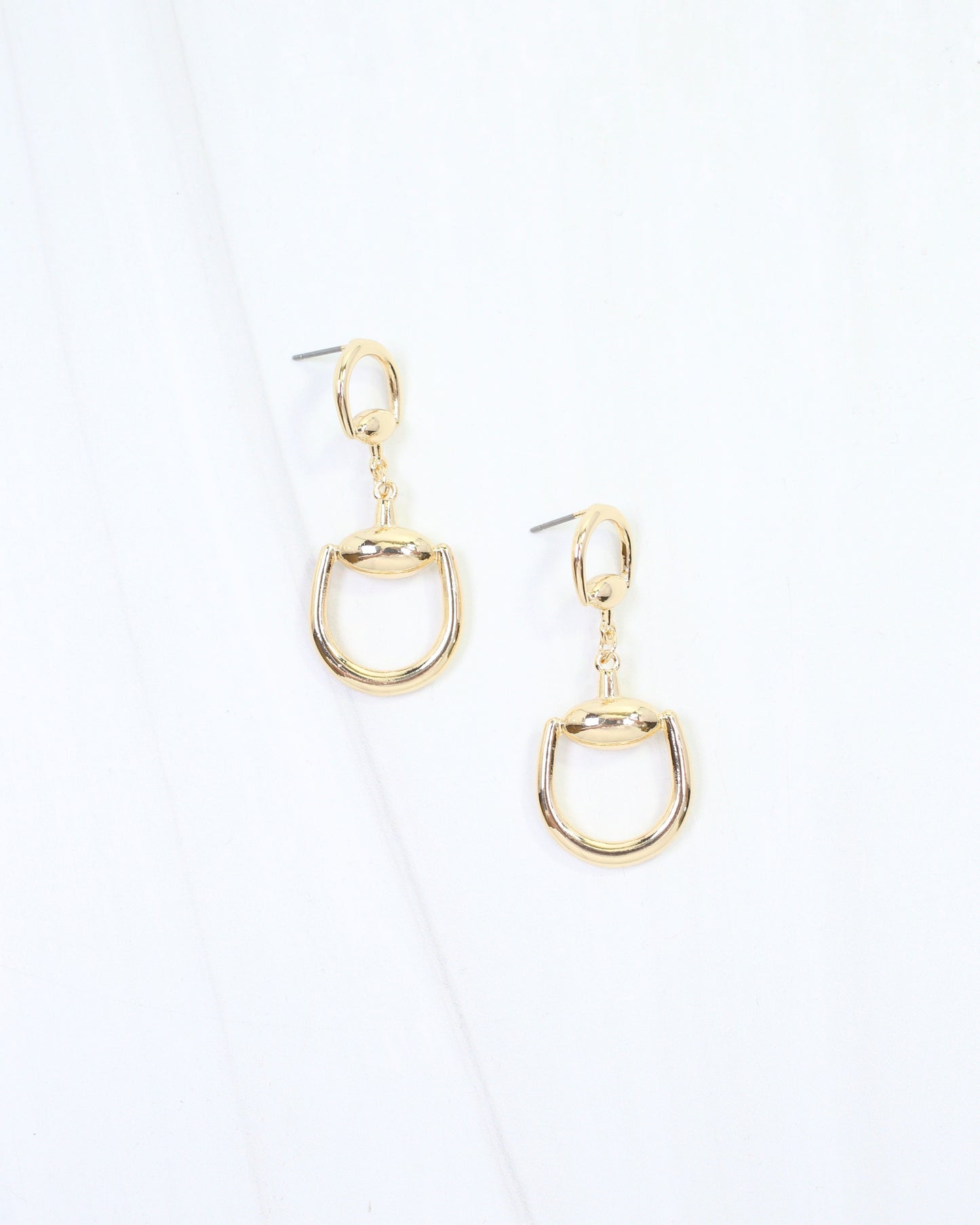 Logan Horsebit Dangle Earring Gold
