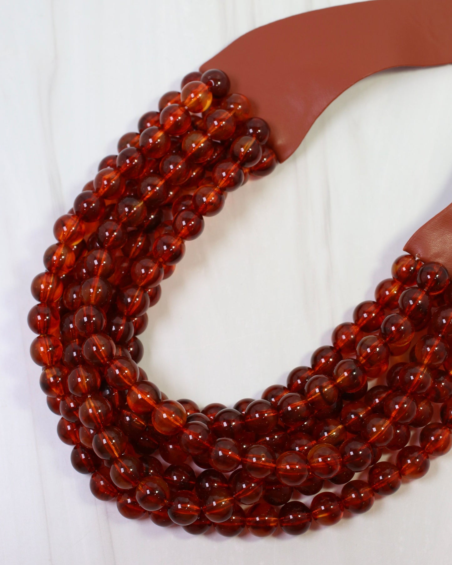 Kimbrel Multi Layered Smooth Beaded Necklace Tortoise