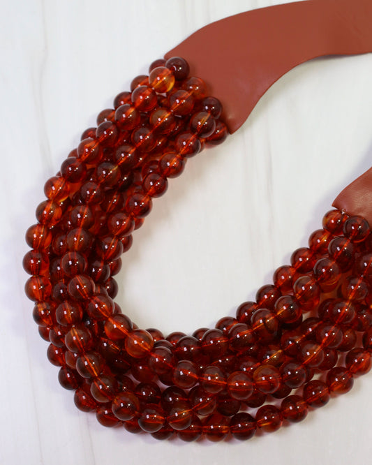 Kimbrel Multi Layered Smooth Beaded Necklace Tortoise
