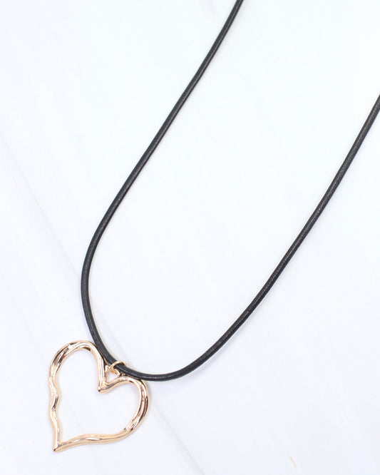 Seymour Heart Cord Necklace Gold