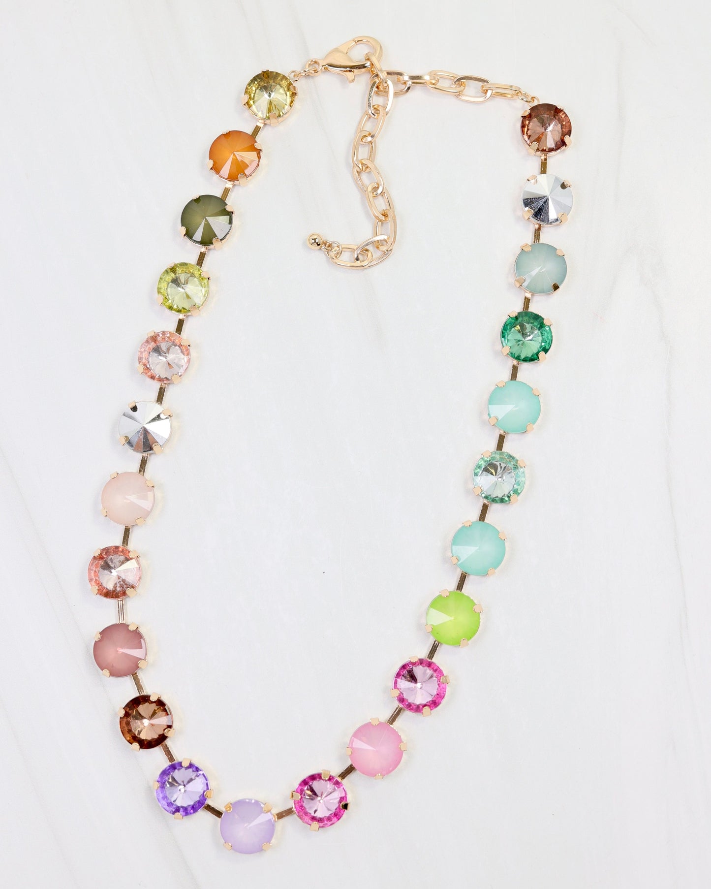 Shalimar Medium Rhinestone Necklace Light Multi