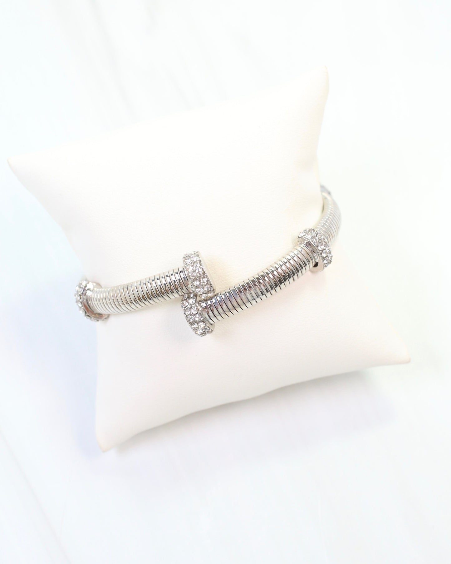 Clayton Crystal Coil Bracelet Silver