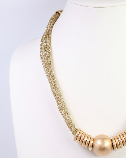 Ludington Statement Necklace Worn Gold