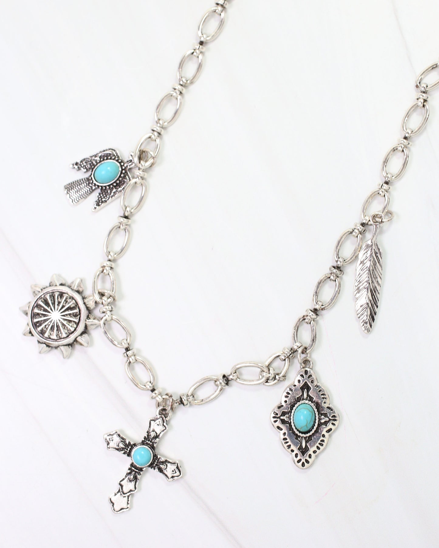 Durango Western Charm Necklace Silver