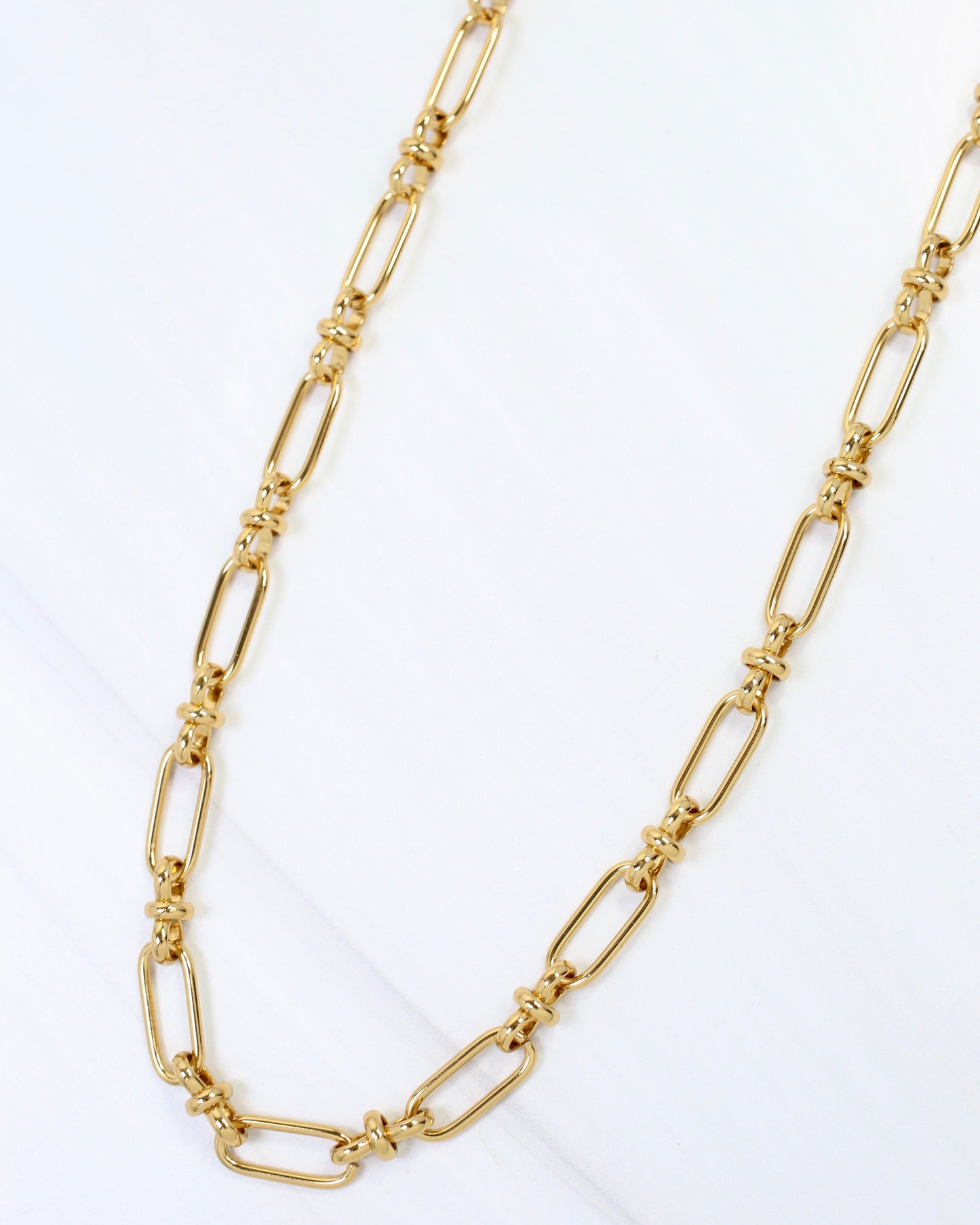Levitt Link Chain Necklace WP Gold
